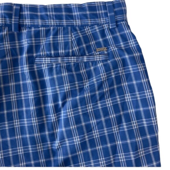 Greg Norman For Tasso Elba Mens Blue Plaid Golf Shorts Size 40 Polyester - Picture 10 of 10